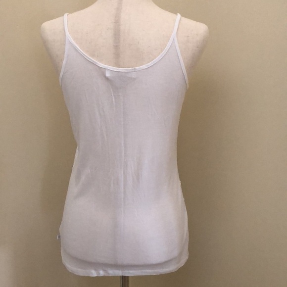 Michael Kors. White Sequenced Spaghetti Strap Tank. Medium. - Picture 7 of 10
